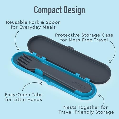 Bentgo Kids Plastic Utensil Set with Fork, Spoon, & Storage Case - Image 4