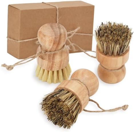 3 Pack Wood Dish Brush Set by Zalaxt