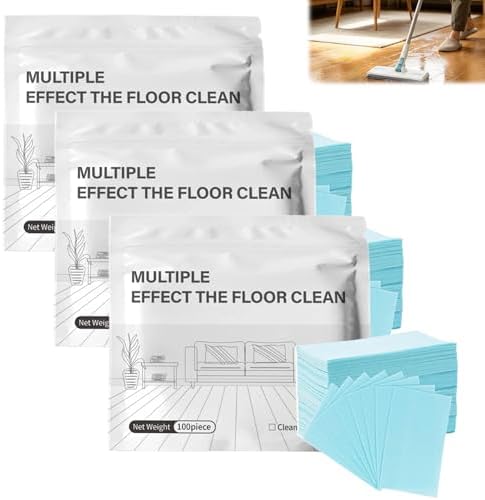 300 Pieces Multi Effect Floor Cleaner Sheets Floor Cleaning Tablets Water Soluble Floors Cleaners Wood Cleaner Tablets For Mopping Concentrated Cleaners For Hardwood, Tile, Laminate & More by Unknown