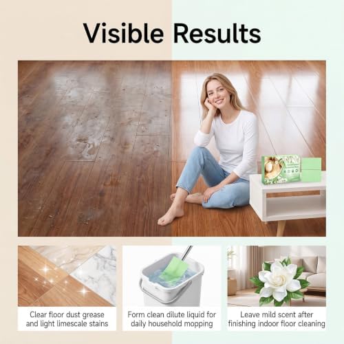 Wood Cleaner Tablets for Mopping, Multi-Effect Floor Cleaner Tablets for Mopping, Multiple Effect The FloorClean Laminate Tile, Multi-Surface Hard Floor Cleaner for Tile Vinyl Laminate Stone. (8PCS) - Image 3