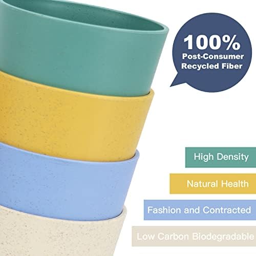 Wrova Wheat Straw Cups 6 PCS Good Alternative to Plastic Reusable Cups 12 oz Unbreakable Drinking Cup Reusable Dishwasher Safe Water Plastic Glasses with 6 Colors - Image 5