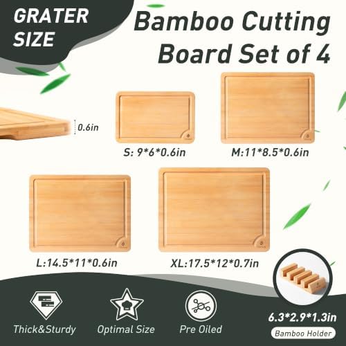 Bamboo Cutting Board Set Non Slip Feet with Holder Over Sink Adult Women Her Sister Aunt Wife Hustband Lady Bestie Soul Happy Christmas Xmas Birthday Gifts Cool Unique Aesthetic 30 40 60 70 Year Old - Image 2