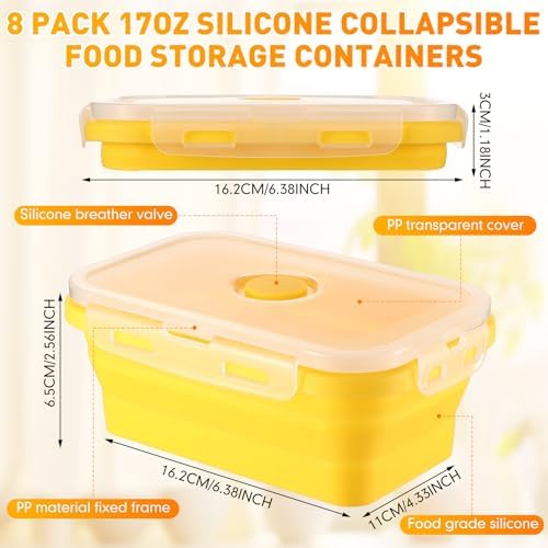 Mifoci 8 Sets of Silicone Collapsible Bowls, Macaron Color, 17 Oz/ 500 ml - Image 2