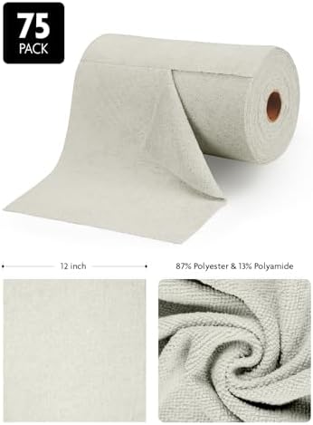 Fantasticlean Microfiber Cleaning Cloth Roll- 75 Sheets, 12"x12" (CoolGrey) - Image 6