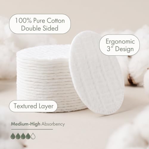 Intrinsics Premium 3” Large Cotton Rounds (50 Count) – Lint-Free Cotton Pads for Face & Makeup Removal | Dual-Sided Face Pads for Cleansing & Exfoliation | Hypoallergenic and 100% Pure Cotton - Image 2