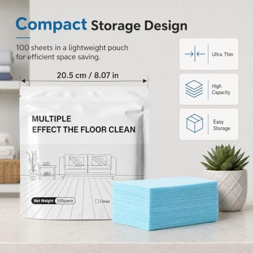 Floor Cleaning Tablets, Multi-Surface Cleaner Sheets, 100 Count, Blue - Image 7