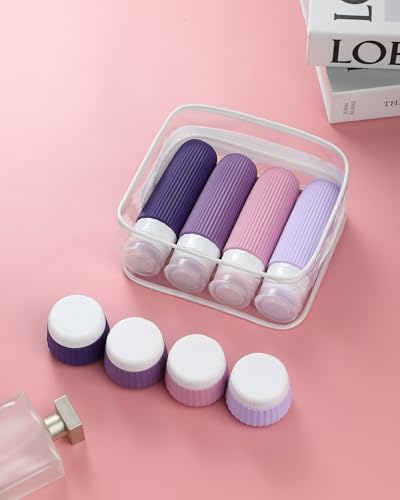 Mrsdry Travel Bottles for Toiletries - 8 Pack, TSA Approved 3oz Travel Containers, Leak Proof Silicone Squeezable Cream Jars with Clear Bag - Image 5