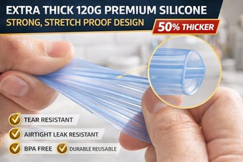 Premium 120g Silicone Stretch Lids, 6 Pack – Extra-Thick Reusable Food Covers – BPA-Free, Airtight & Leak-Resistant - Image 3