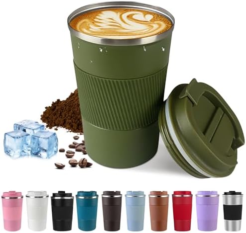 Vacuum Insulated Stainless Steel Travel Coffee Mug,Leak Proof Cup with Lid by SPLMIFA