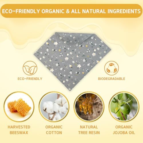 Reusable Beeswax Wrap - 9 Pack Beeswax Wraps for Food, Eco-Friendly Beeswax Food Wraps, Bread Sandwich Food Wrap - Organic, Sustainable, Zero Waste, Plastic-Free Food Storage, 1XL, 3M, 5S - Image 2