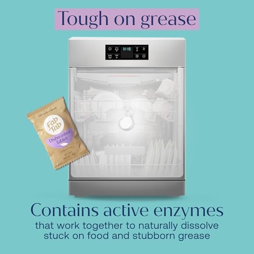 Fab Tab 100% Plastic-Free Dishwasher Detergent Tablets, 12ct, Free & Clear - Image 3