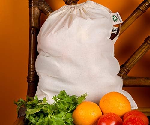 Reusable Produce Bags Set of 8 – 100% Organic Cotton Mesh & Muslin Produce Bags for Fruits and Vegetables, Washable Reusable Grocery Bags, Food Storage Bags, Vegetable Bags (2 XL, 2 L, 2 M, 2 S) - Image 2