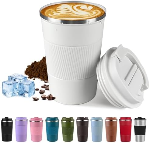 Vacuum Insulated Stainless Steel Travel Coffee Mug,Leak Proof Cup with Lid by SPLMIFA