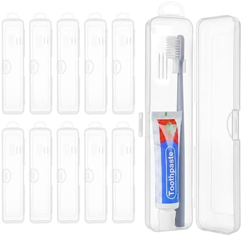 Travel Toothbrush Holder, Transparent (10-Pack) by Buyitnow