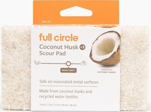 Full Circle Heavy Duty Scour Pads, Pack of 3, Safe for Nonstick Cookware by FULLCIRCLE