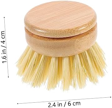 CALLARON 2PCS Kitchen Cleaning Brush Set Bamboo Pot Brush Replaceable Beech Wood Head for Dishes and Cookware for Kitchen Sink Cleaning - Image 2