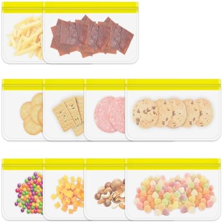 10 Pack Reusable Gallon Freezer Bags, Yellow by Koolstuffs