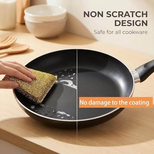 Dish Sponges Kitchen Scrubber - 6 Pack Non Scratch Steel Wool Scrubber Esponjas para Lavar Platos Multipurpose Thickened Sponges for Cleaning Dishes, Pans, Pots - Image 4