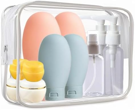 21 PCS Refillable Toiletry Bottles with Toiletry Bag for Travel Containers Empty Squeeze Leakproof Accessories for Toiletries Shampoo Lotion Body Wash (BPA Free) - Image 2