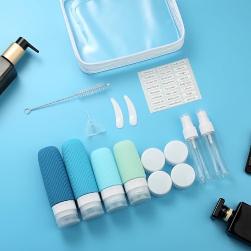 Mrsdry 16 Pack Travel Bottles Set, TSA Approved Leak Proof Silicone Squeezable Containers for Toiletries, Refillable Travel Accessories for Conditioner, Shampoo, Lotion & Body Wash Accessories - Image 6