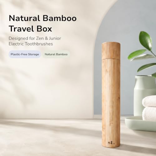 Sustainable Tomorrow Zen & Junior Bamboo Travel Box | Eco-Friendly Electric Toothbrush Case | Natural Bamboo Holder for Brush & Replacement Head | Plastic-Free Storage - Image 2