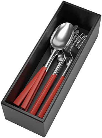 Black Bamboo Drawer Organizer - Silverware&Utensil Holder Organizer for Kitchen Drawers, Multi-Use Drawer Dividers Boxes for Bathroom Counter，Cabinet, Garage, Office Desk, Makeup, Jewelry (9"3"2.5") by Bambloom