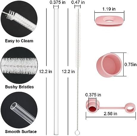 Replacement Straw Compatible with Stanley 40 oz 30 oz Tumbler, Accessories of 6 Straw Replacement with Cleaning Brush, 4 Color Leak Sproof Plug, 2 Silicone Cover Cap for Stanley - Image 2