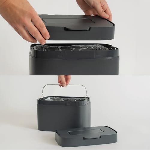 KAZAI. Compost Bin Kitchen 'Elin' | 1.2 GAL / 4.5L Countertop Compost Bin with Lid & Carbon Filter | Odor-Free, Dishwasher Safe, with Inner Bucket | Small Indoor Kitchen Composter | Graphite-Black - Image 5