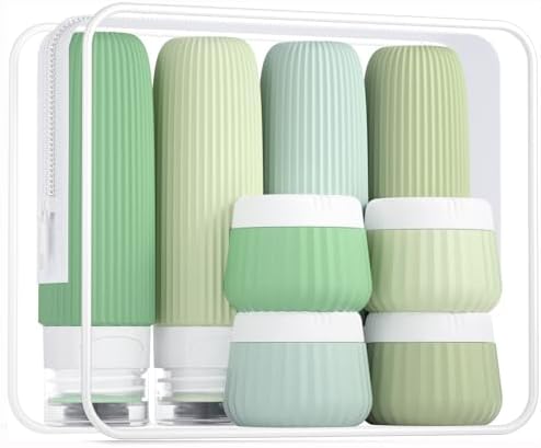 Mrsdry Travel Bottles 8 Pack, TSA Approved 3 oz Travel Containers with Clear Bag, Leak Proof Silicone Squeezable Essentials Jars by Mrsdry