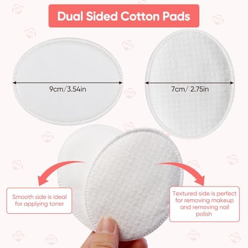 ICOTLE Large Oval Cotton Pads, 210 Count, Premium 3-Layer Dual Textured Design, Lint-Free and Ultra-Soft Cotton Ovals for All Skin Types, Perfect for Makeup Removal, Facial Cleansing, and Skincare - Image 3