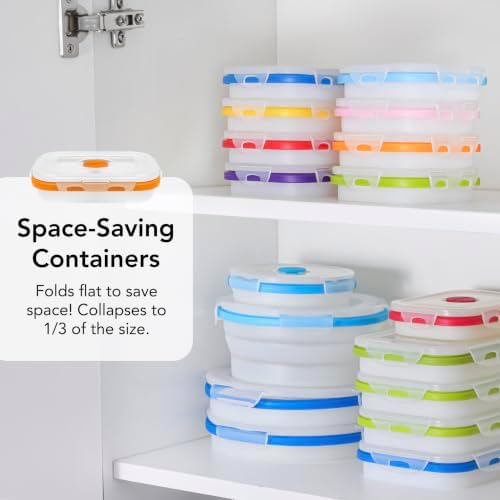 ECOBERI Collapsible Food Storage Containers with Lids, 4 Piece, 12 oz - Image 5