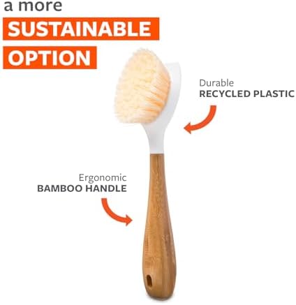 Full Circle Daily Dish Brush, Bamboo Grip & Strong Bristles for Pots & Pans - Image 4