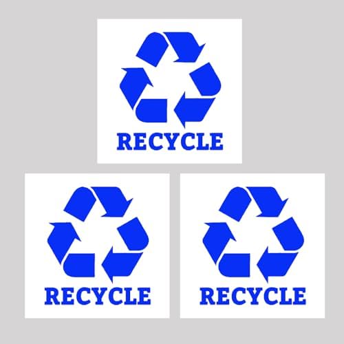 Trash Recycle Compost Stickers Set of 3 Recycle Sticker Vinyl Decal for Recycle Bin, Compost Bin, Trash Can Symbol to Organize Garbage containers Trash Can (Recycle White, 5x5inch) by XTRAYXRAY