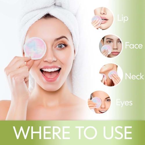 28 Pack Reusable Makeup Remover Face Pads with Laundry Bag Washable Soft and Comfortable Cleaning Face Skin,Washable Bamboo Cotton Rounds Colorful - Image 3