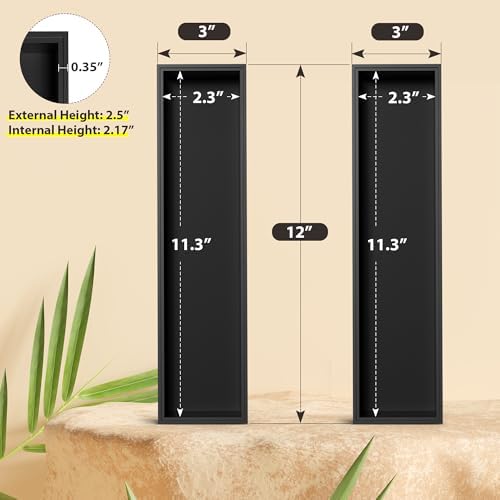 Bamboo Kitchen Drawer Organizer, 2-Pack, 12" x 3" x 2.5"，Black - Image 2