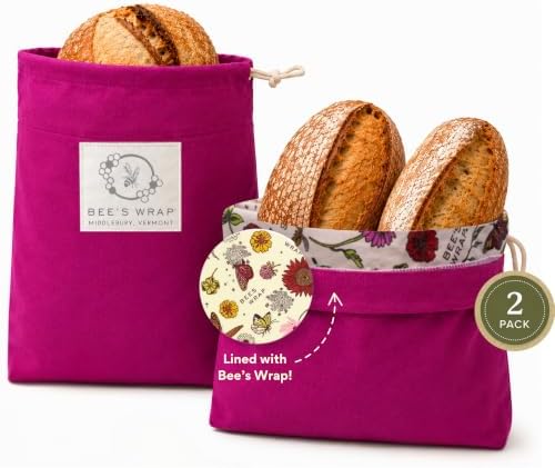 Bee's Wrap Beeswax Bread Bags, 2 Pack - Meadow Magic by BeesWrap