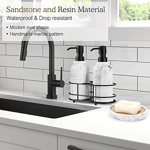 Luxspire Bamboo Soap Dish, Holder for Bathroom& countertop, Gravel White - Image 2