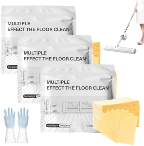 100-Piece Multi-Surface Floor Cleaning Tablets, Multi-Surface Floor Cleaning Tablets, Multiple Effect the Floors Clean, Concentrated Cleaner for Hardwood, Tile, Laminate & More (Yellow, 3bags) by Unknown