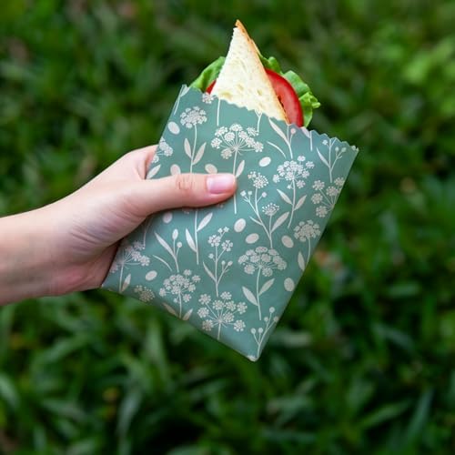 Reusable Beeswax Wraps, Leaves & Flowers Wraps, 9 Pack Eco-Friendly Food Storage, Organic Cotton, Sustainable, Zero Waste, Plastic-Free, Sandwich, Snack, Bowl Covers, 1XL, 3M, 5S - Image 5