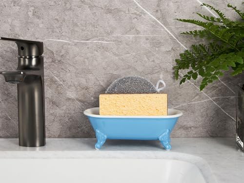 6.5" Mini Clawfoot Bathtub Soap Dish,Bar Soap Holder,Pacific Blue - Image 6