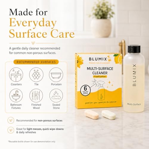 Multi-Surface Cleaner Refill Tablets – 6 Count | Fresh Lemon Scent | Eco-Friendly, Biodegradable, Plastic-Free Cleaning Refills for Spray Bottles – All-Purpose Household Use (Lemon Scent) - Image 4