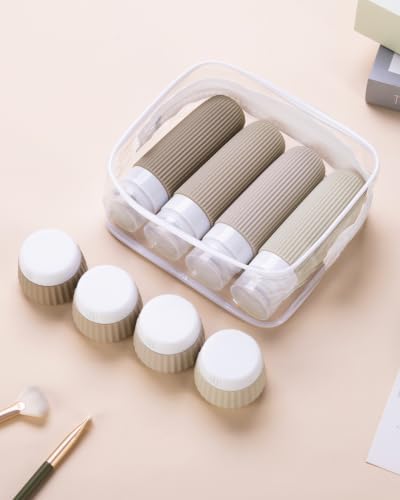 Mrsdry Travel Bottles for Toiletries 8 Pack, Tsa Approved Travel Size Toiletries 3 oz, Travel Containers for Toiletries, with Clear Bag, Leak Proof Silicone Squeezable Travel Essentials Creams Jars - Image 5