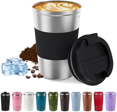 Vacuum Insulated Stainless Steel Travel Coffee Mug,Leak Proof Cup with Lid by SPLMIFA