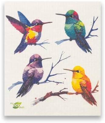 SWEDEdishcloths - Cellulose Sponge Dish Towels - Mixed Set of 6 (One of Each Design) Humingbirds Swedish Dish Cloths - Image 5