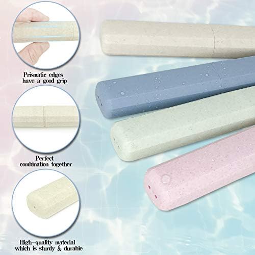 Mulbozy 4 Packs Portable Travel Toothbrush Case, Breathable Plastic Toothbrush Holder for Home, Travel, Business, Camping, School - Image 3