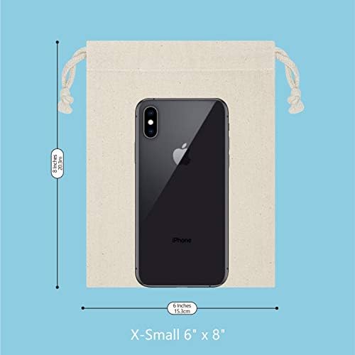 TOPDesign 12-Pack 6” x 8” Reusable Produce Bags, Muslin Bags with Drawstrings for Shopping & Storage, 100% Natural Cotton Bags, Washable, Biodegradable, Food Safe - Image 4