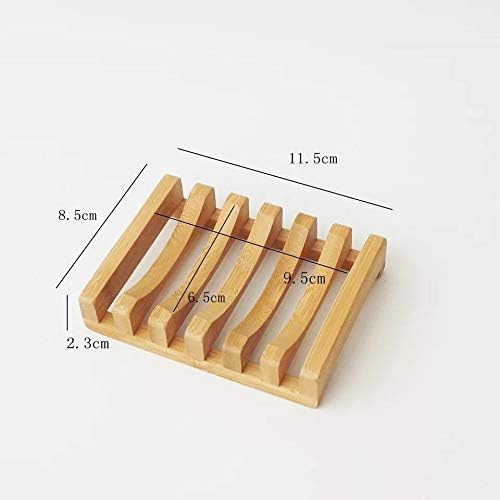 Bamboo Soap Dish, 2pc Rectangular, Light Brown, 3.4 x 4.5 inches, 0.14 pounds, Bathtub - Image 6