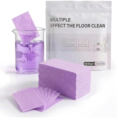 Floor Cleaning Tablets，Concentrated Soluble Dry Cleaning Sheets Multi-Effect Portable Mopping Solution for Home Tiles Hardwood Marble purple 200 Pcs by Unknown