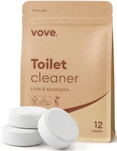 Vove Probiotic Toilet Bowl Cleaner Tablets, 12 Count, Lime Eucalyptus by Vove