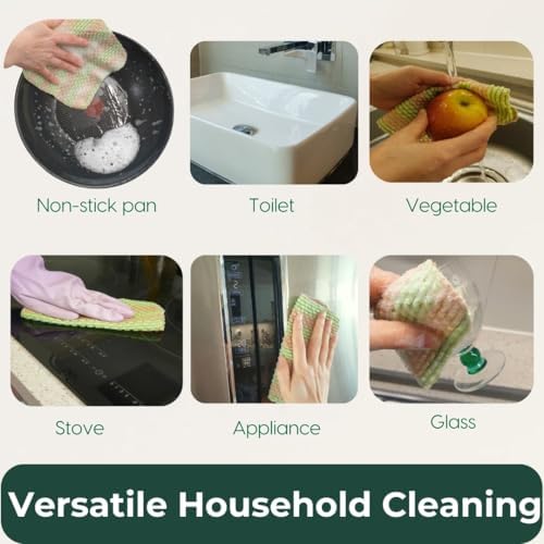mibboom's Plant-Based Dish Scrubber [10 Pack] - Non-Scratch Corn Scourer, Odor-Free Kitchen Sponges, No Microplastic Dish Cloths for Nonstick Pans, Made in Korea - Image 5